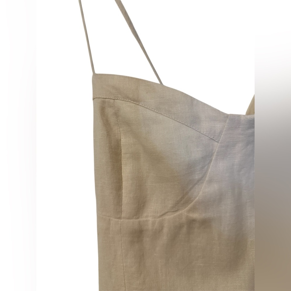 BNWT | Oak + Fort | Linen Blend Open Back Mini Dress | Birch | Size 8 - Picture 6 of 11